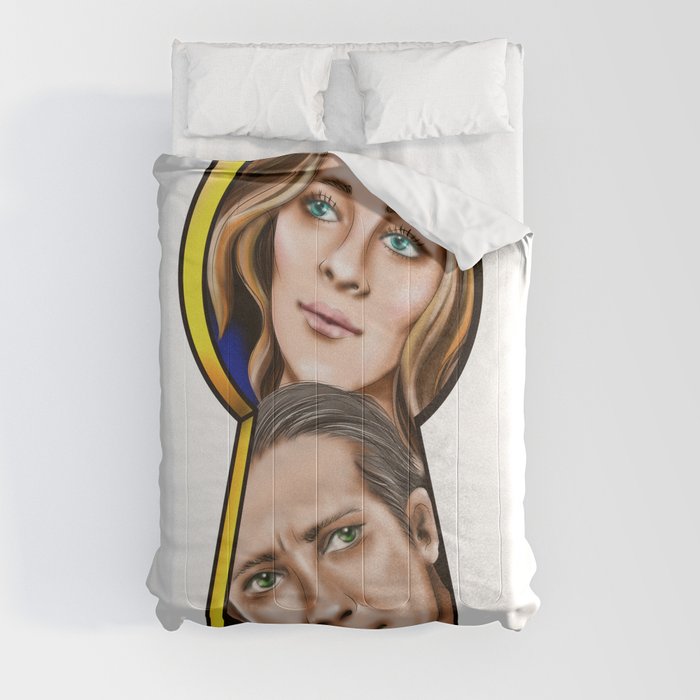 keyhole. Man and woman Comforter