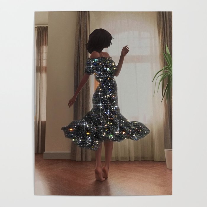 DANCE | happy | collage | dress | sparkle | woman | home | happiness | Weekend | glitter | shine |  Poster