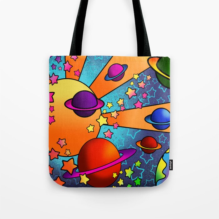 spacey groovy, peter max inspired Tote Bag