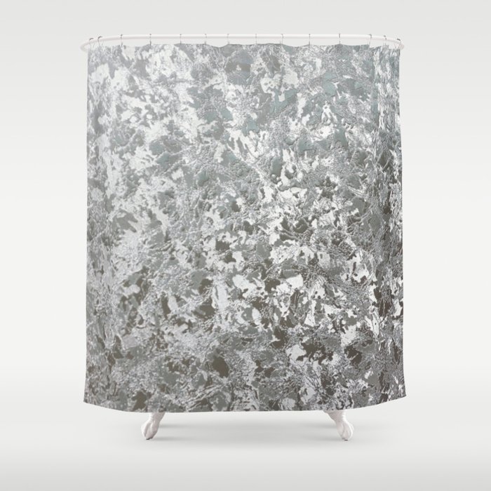 Crush velvet grey silver pattern Shower Curtain