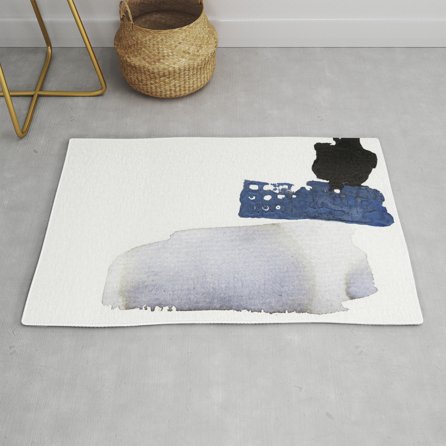Navy Blue Abstract Rug By Printsproject Society6