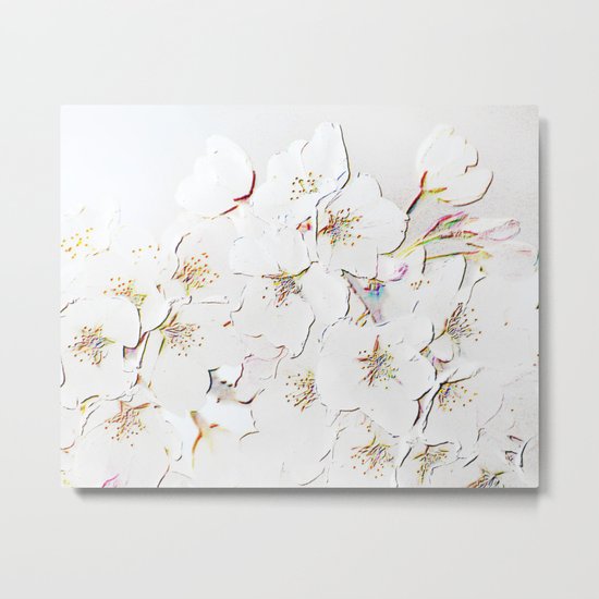 BLOSSOMS IN WHITE Metal Print