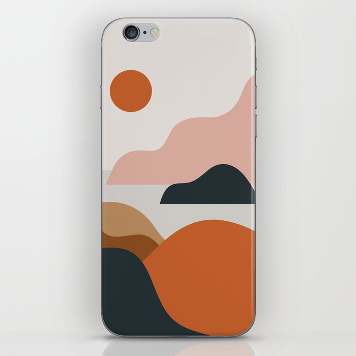 Abstract retro mountain landscape view iPhone Skin