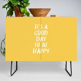 It's a Good Day to Be Happy - Yellow Credenza