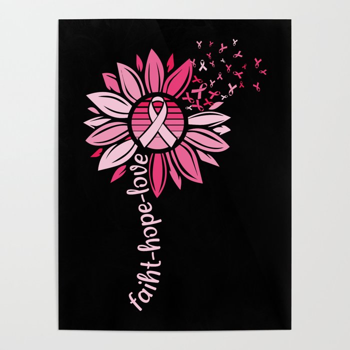 Breast Cancer Awareness Sunflower Poster