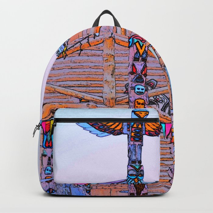 Totem Log Cabin Backpack By Alaskanmommabear Society6