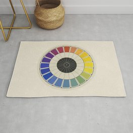 Re-make of "Scale of Complementary Colors" by John F. Earhart, 1892 (vintage wash, no texts) Rug | Graphicdesign, Colorwheel, Colorful, Colourwheel, Colour, Colourtheory, Coloursystem, Colours, Colourful, 19Thcentury 