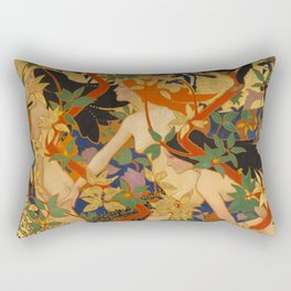 The Hunt, previously known as Diana and Her Nymphs, 1926 by Robert Burns Rectangular Pillow