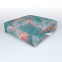 Abstract Coral Reef Living Coral Pastel Teal Blue Texture Spiral Swirl Pattern Fractal Fine Art Outdoor Floor Cushion | Undersea Underwater, Paradise Nature, Graphicdesign, Millennial Pink Cute, Pattern Coralreef, Teal Blue Pastel, Aquarium Orange Deep, Golden Spiral Swirl, Abstract Painting, Color Of The Year 