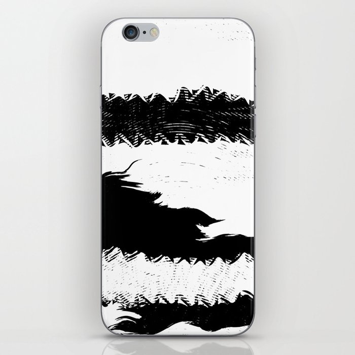 Abstract black and white stripes iPhone Skin