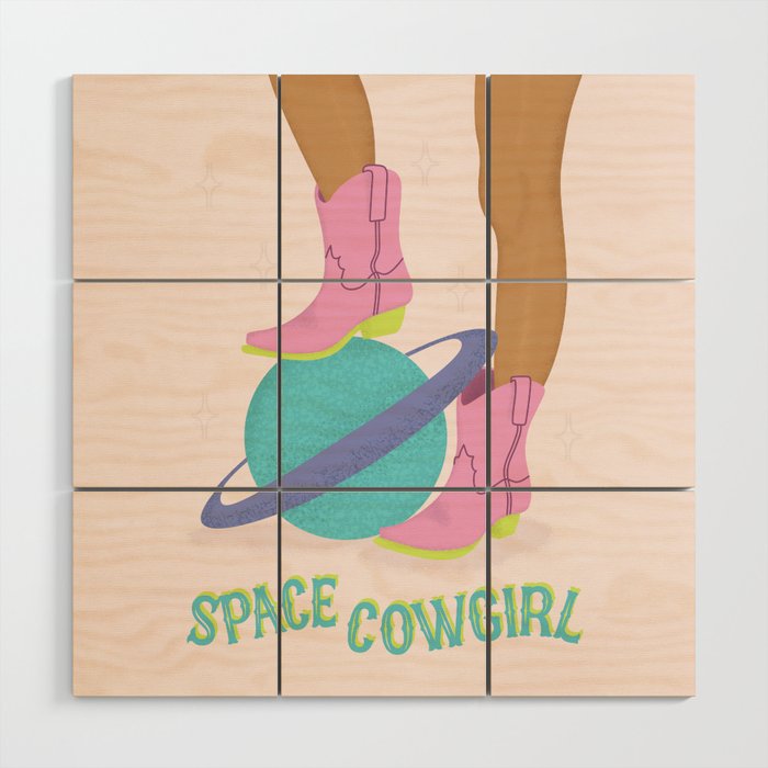 Space Cowgirl Wood Wall Art