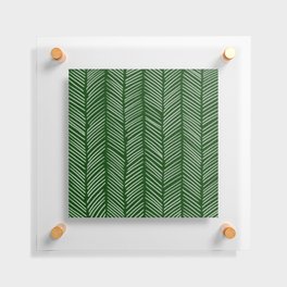 Forest Green Herringbone Floating Acrylic Print