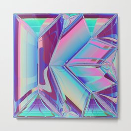 K - 36 days of type #08 Metal Print | 36Daysoftype, Typography, Graphicdesign, Pink, Illustration, Crystal, Lightblue, Digital, Abstract, Pattern 