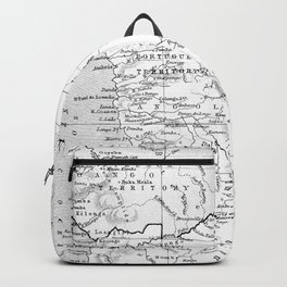 Black And White Vintage Map Of Africa Backpack | Map, Retro, Destination, Travel, Safari, White, Historic, Sea, Savannah, Black 
