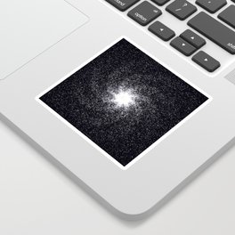 Galaxy with white star dust on black background Sticker