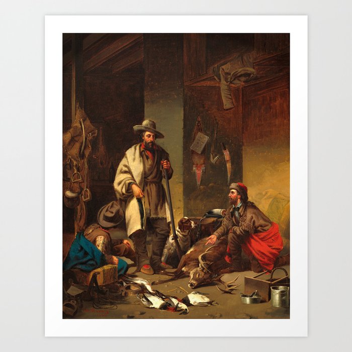 The Trapper's Cabin, 1858 by John Mix Stanley Art Print