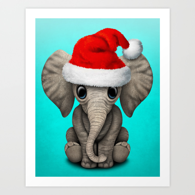 Christmas Elephant Wearing A Santa Hat Art Print By Jeffbartels Society6 Download free christmas hat png images. christmas elephant wearing a santa hat art print by jeffbartels