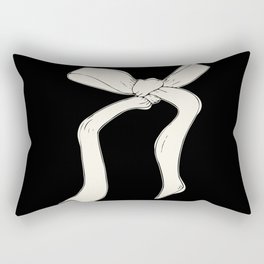 Beige cream bow over black background Rectangular Pillow