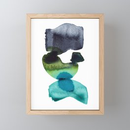 Weight of the World - Minimalist Abstract Watercolor Painting Framed Mini Art Print