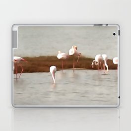 Seven Flamingos Feeding Abstract Acrylic Art Laptop Skin
