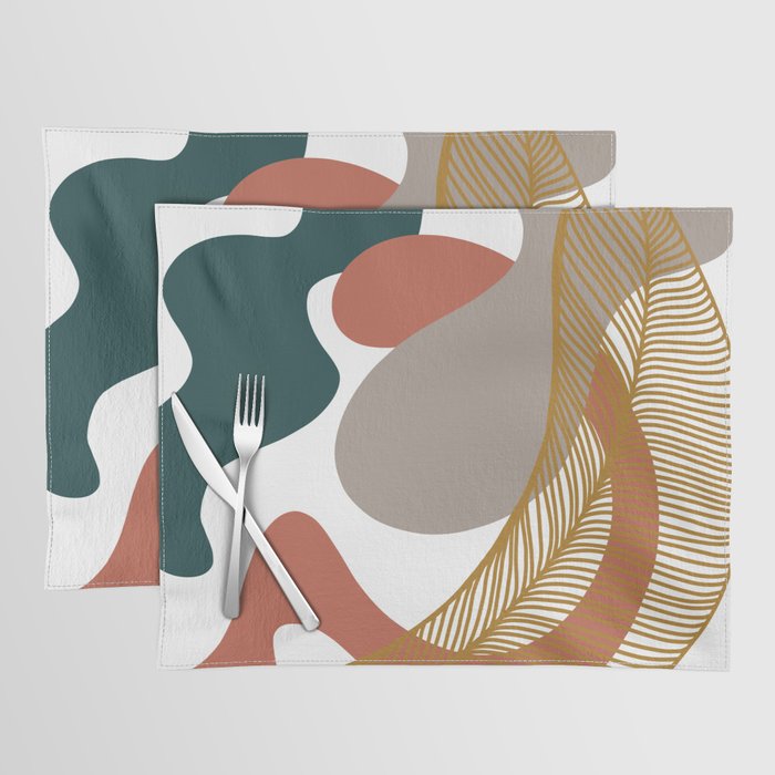 Abstract Golden Leaf 2 Placemat