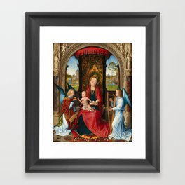 Madonna and Child with Angels, 1479 by Hans Memling Framed Art Print
