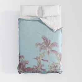 Vintage palm trees (blue) Comforter
