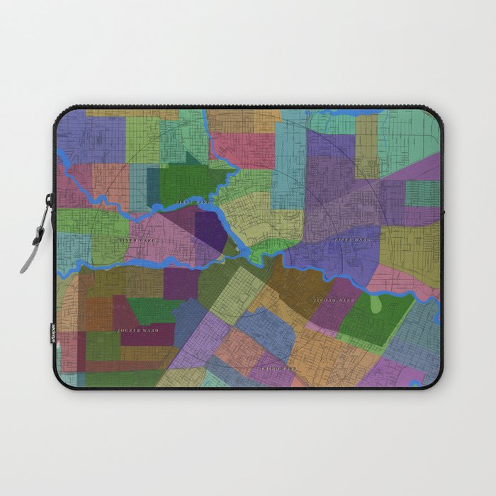 Houston, TX, Historical Wards and Streets Map Laptop Sleeve