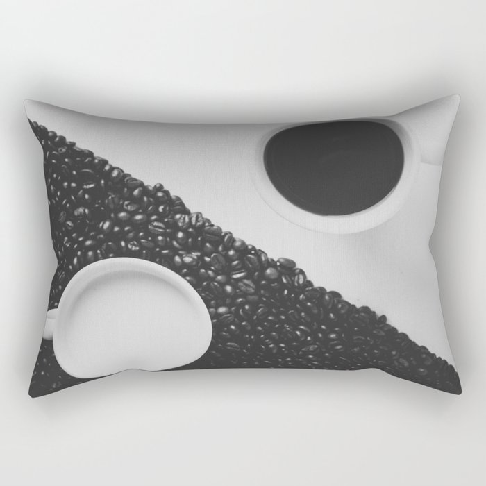 Black and White Coffee Rectangular Pillow