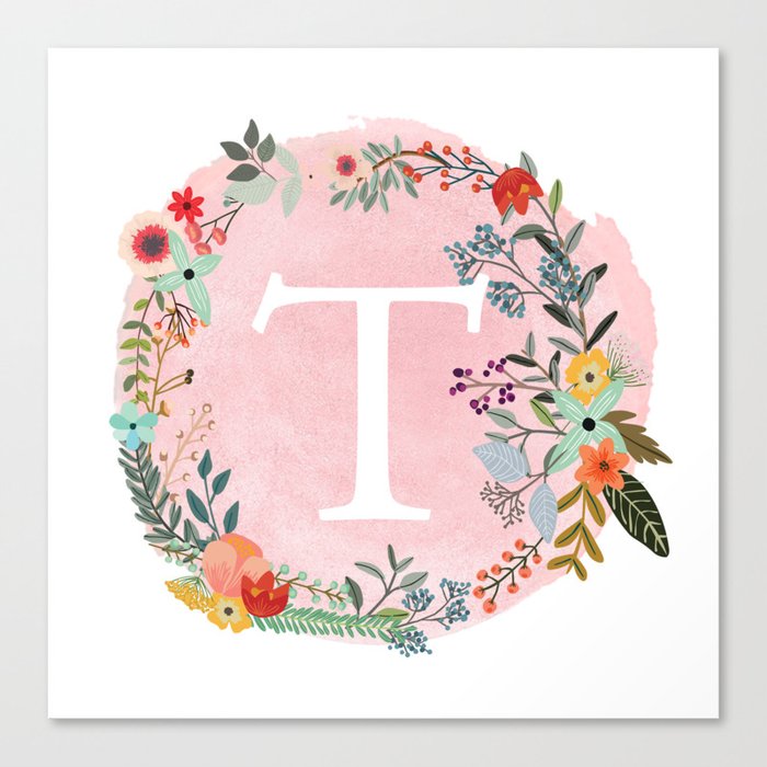 Floral Letters T Print