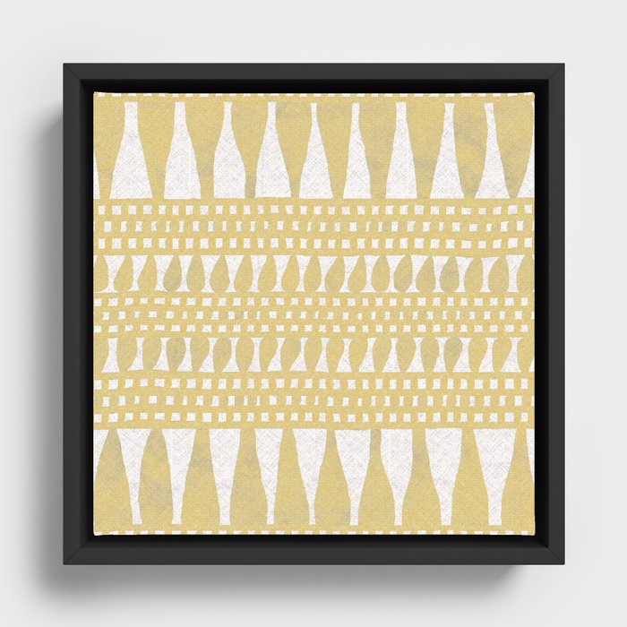 yellow tribal Framed Canvas
