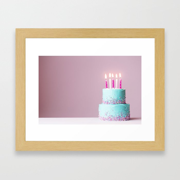 Birthday Cake Framed Art Print