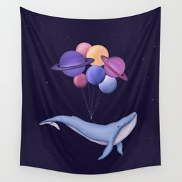 Space Whale Wall Tapestry