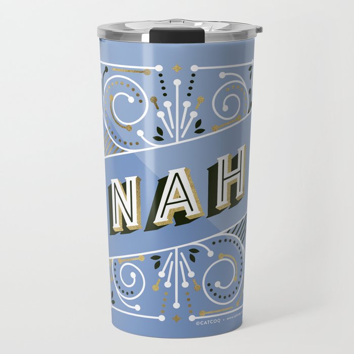 Nah – Periwinkle & Gold Palette Travel Mug