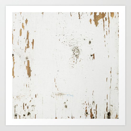 Vintage White Wood Art Print