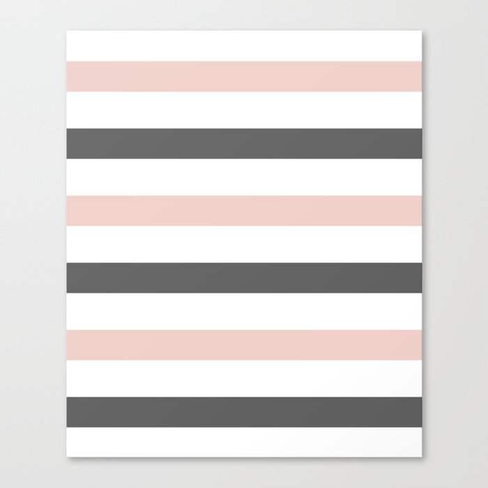 Grey and Pink Stripes Canvas Print