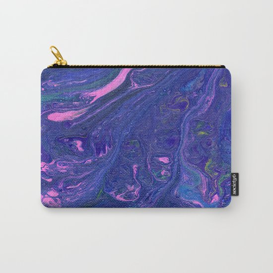 Pink Swirl Blue Purple Marble Carry-All Pouch