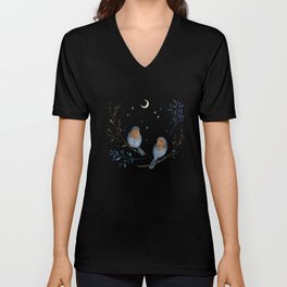 Birds and Berries V Neck T Shirt