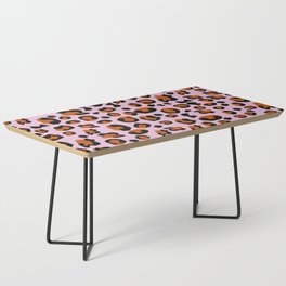Pink Bold Vibrant Leopard Animal Print Specked Dots Coffee Table