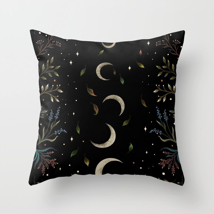 Crescent Moon Garden Throw Pillow