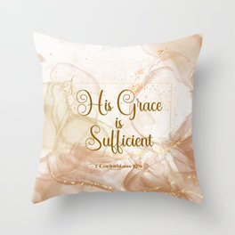 His Grace (Beige/Gold) Throw Pillow