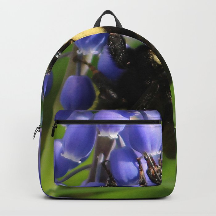 Bumble Bee on Grape Hyacinth Backpack