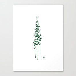 The Forest (White and Green) Canvas Print