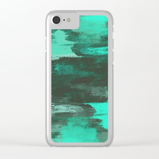 Chill Factor - Abstract cyan blue painting Clear iPhone Case