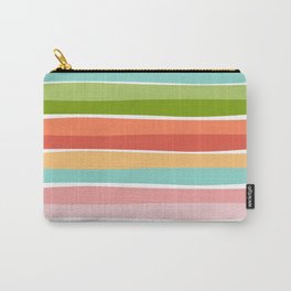 Summer vibrant color stripes kids pillow Carry-All Pouch | Yellow, Clock, Summer, Lilac, Mug, Orange, Teal, Kids, Graphicdesign, Digital 