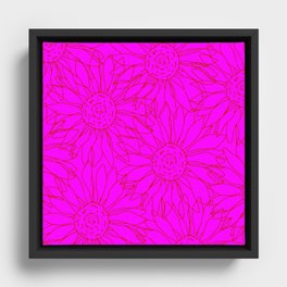 Pink Sunflowers Framed Canvas