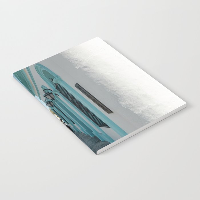 Mexico Photography - Nice White And Turquoise House Notebook