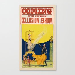 Vintage illusionist magic poster art Canvas Print