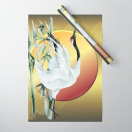 Japanese Art Crane Bamboo Wrapping Paper