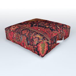 Antique Ferahan Persian Rug, Elegant Colorful Ornate Vintage Kilim Carpet Outdoor Floor Cushion